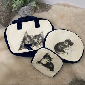 Kitten Cat Makeup Travel Bags, Set of 3
